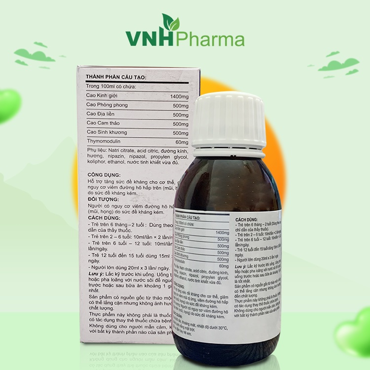 Siro Thảo Mộc SV Cao Kinh Giới – Giảm Ho, Tăng Sức Đề Kháng, Viêm Mũi Dị Ứng, Viêm Đường Hô Hấp 100ml