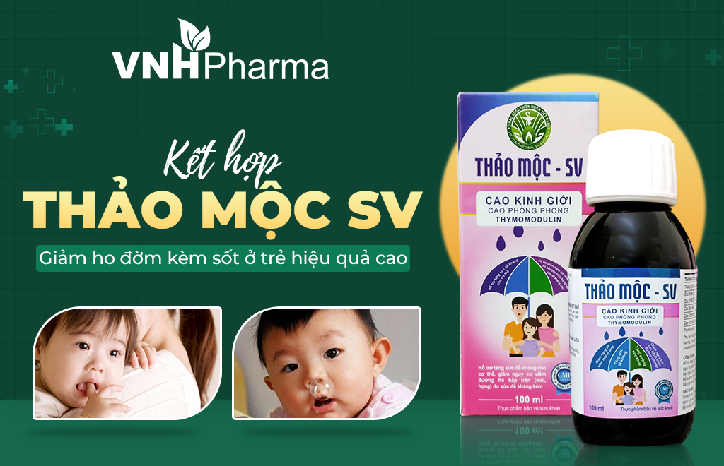 Siro cho trẻ ho có đờm kèm sốt Thảo Mộc SV
