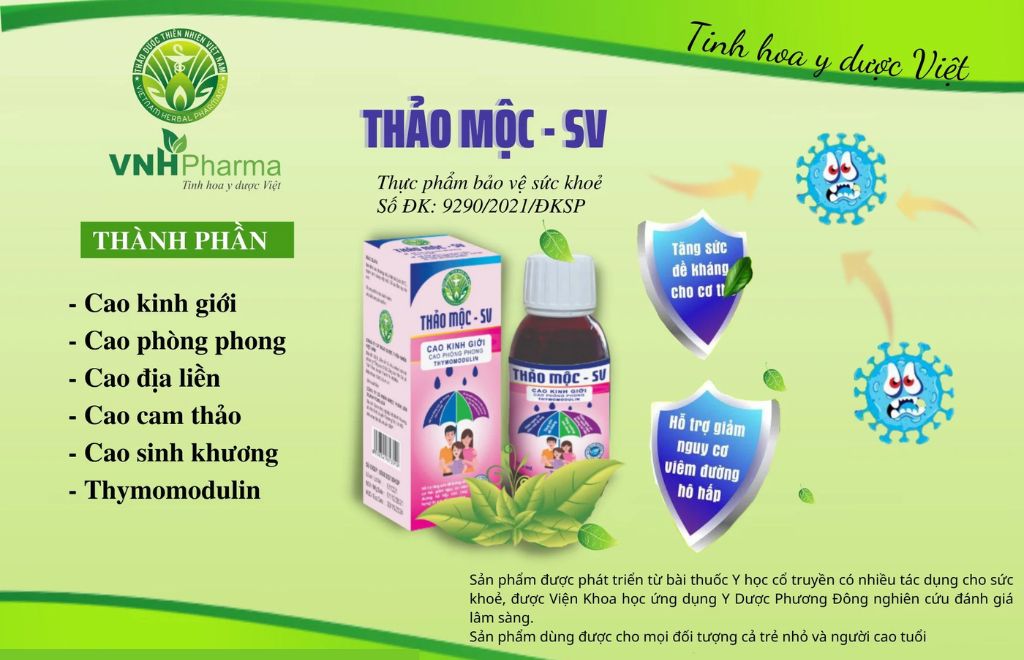 Siro ho cho trẻ 1 tuổi thảo mộc SV