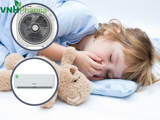 Trẻ bị ho nên nằm quạt hay điều hoà?